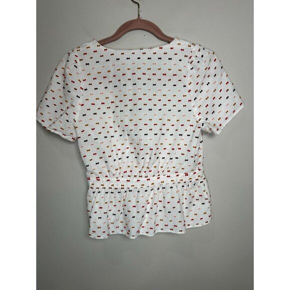 Madewell Ruffle‑Hem Wrap Top in Clipdot Size Small Embroidered As Seen on TV - Picture 9 of 10